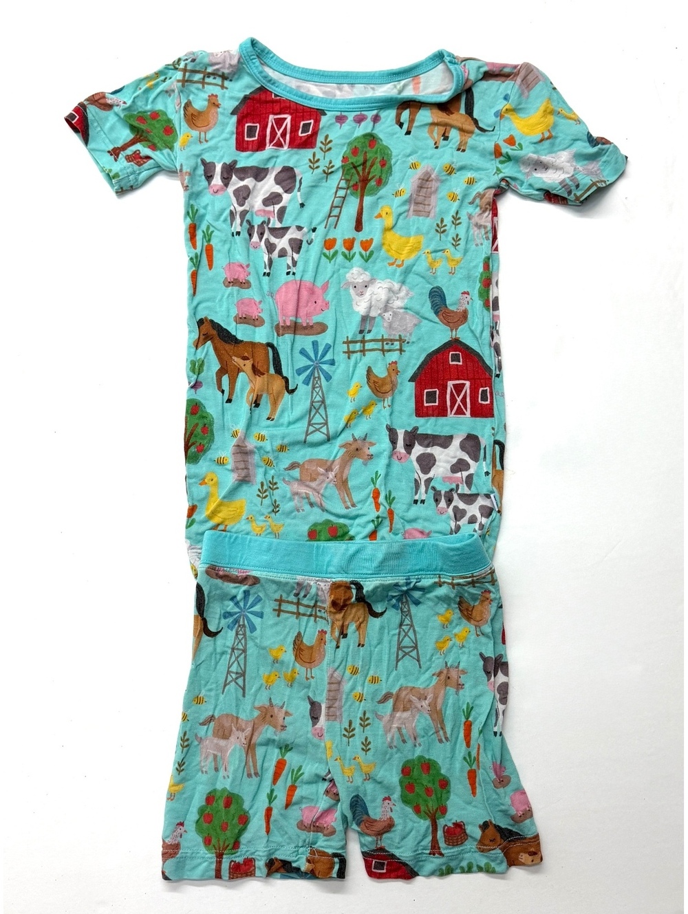 Little Sleepies Unisex Farm Animal Horse Pig Short Sleeve Bamboo Pajamas 4T